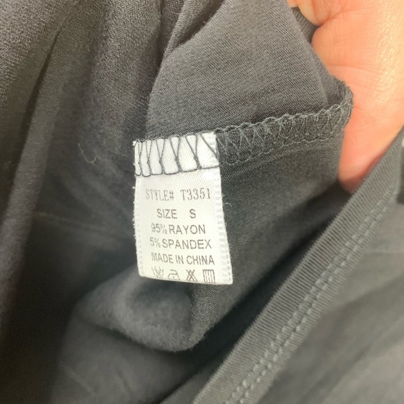 Black blouse with circle cross cross back cut out - Picture 5 of 5